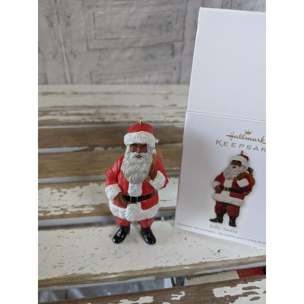 Hallmark‎ jolly Santa 2012 ornament Xmas holiday tr